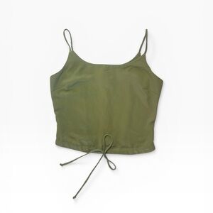 Olive Green Spaghetti Strap Crop Top